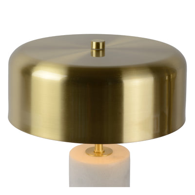 Lucide MIRASOL moderne tafellamp Ø25cm, 3xG9 LED, dimbaar, marmeren voet, IP20, Wit
