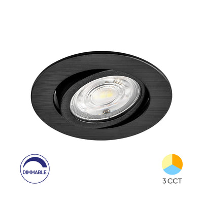 Braytron 7W dimmbarer LED-Spotlight, 630 Lumen, 3IN1 Farbtemperatur, schwarz, CRI >80, IP20