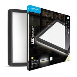 Modee LED plafondlamp Zwart vierkant 22W 3000 lumen 4000K 420x420x28mm