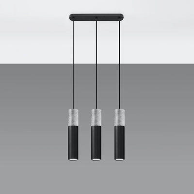 Sollux Lighting BORGIO 3L LED hänglampa, Svart Grå betong, 3 x GU10, IP20, 230V, CE