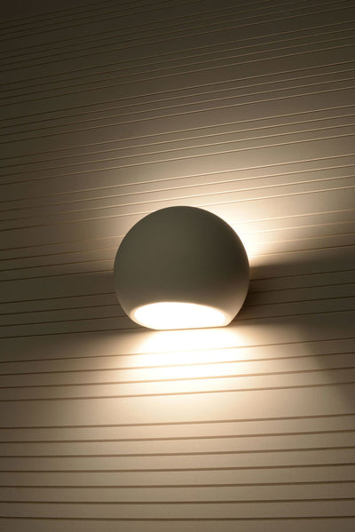 Sollux Lighting keramische wandlamp globe wit E27 fitting 60W LED compatibel