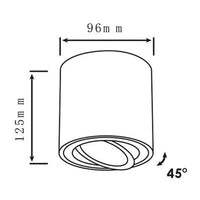Spectrum LED plafondspot CHLOE GU10, opbouw, Wit aluminium, IP20, kantelbaar, 250V
