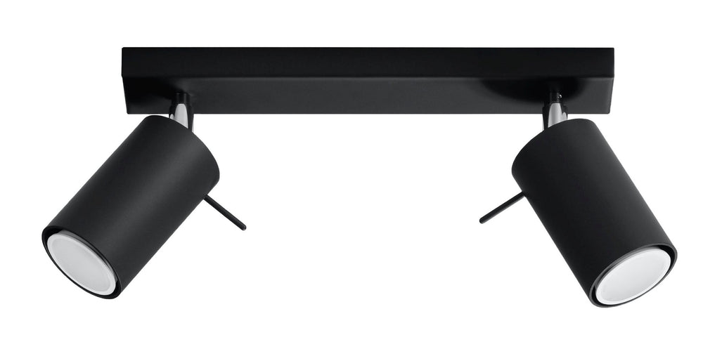 LED Plafondspot zwart RING - 2 x GU10 aansluiting