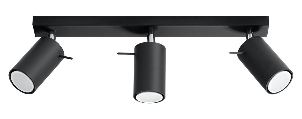 LED Plafondspot zwart RING - 3 x GU10 aansluiting
