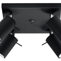 LED Plafondspot zwart RING - 4 x GU10 aansluiting