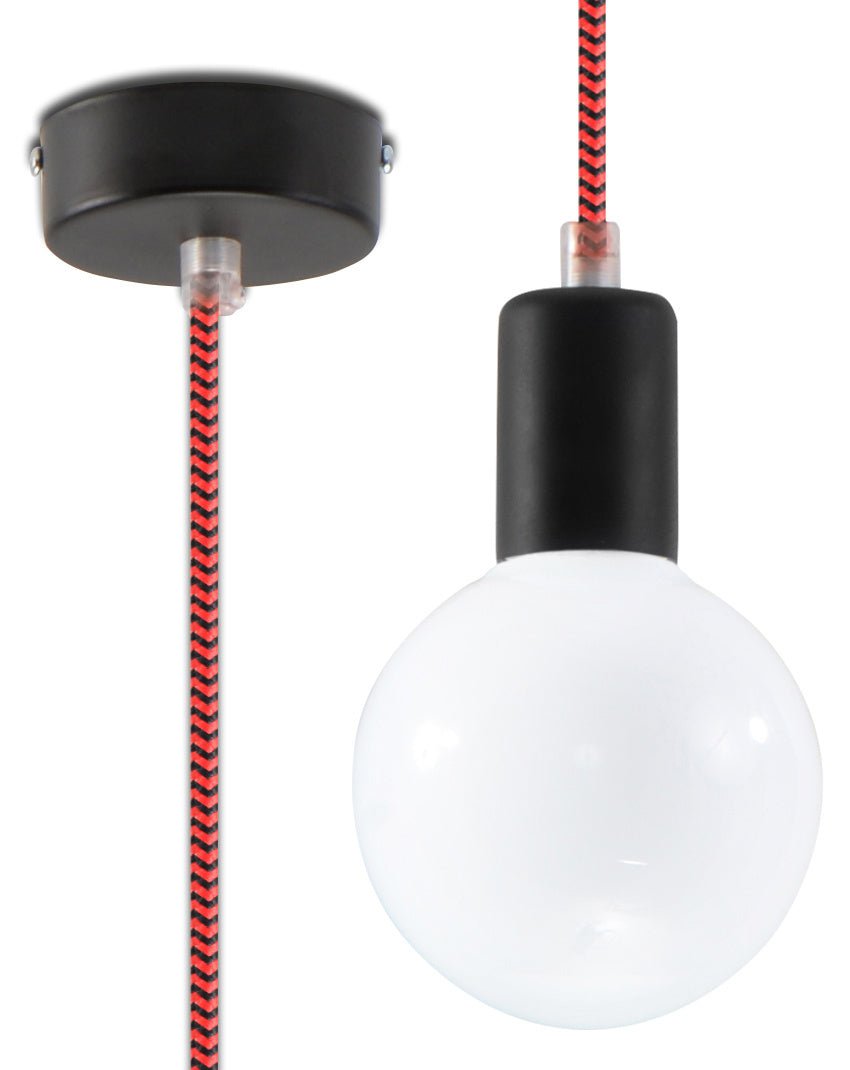 Hanglamp EDISON zwart&red