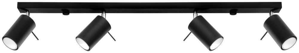 LED Plafondspot zwart RING - 4 x GU10 aansluiting