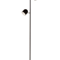 Lucide SKANSKA golvlampa, LED 2x5W 3000K, touch-dimbar, roterbart huvud, modern svart metall, 1410mm höjd