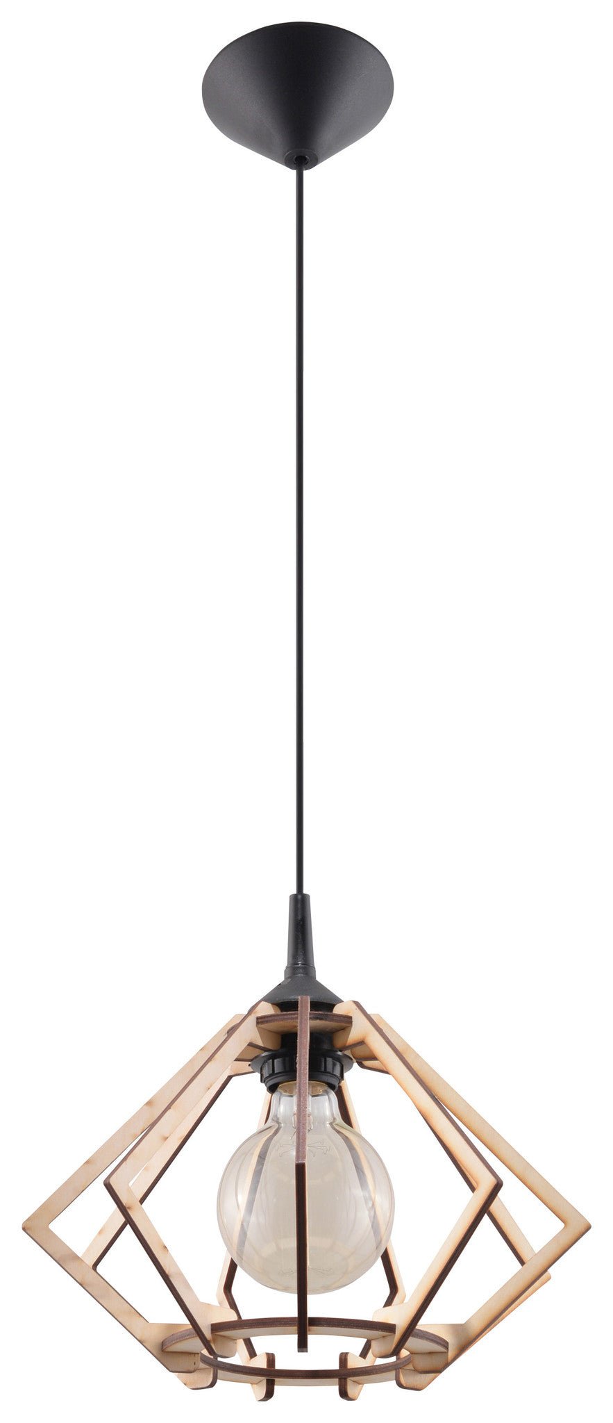 LED Hanglamp hout POMPELMO - 1 x E27 aansluiting 