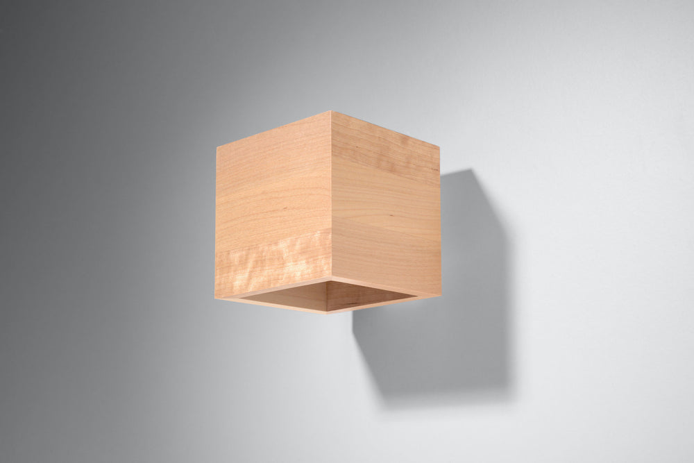 Wandlamp QUAD natuurlijk hout