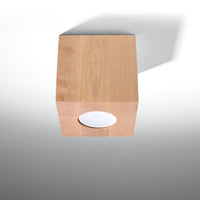 Plafondspot QUAD natuurlijk hout