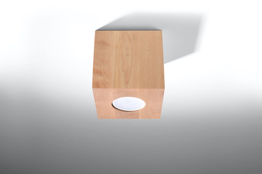 Plafondspot QUAD natuurlijk hout