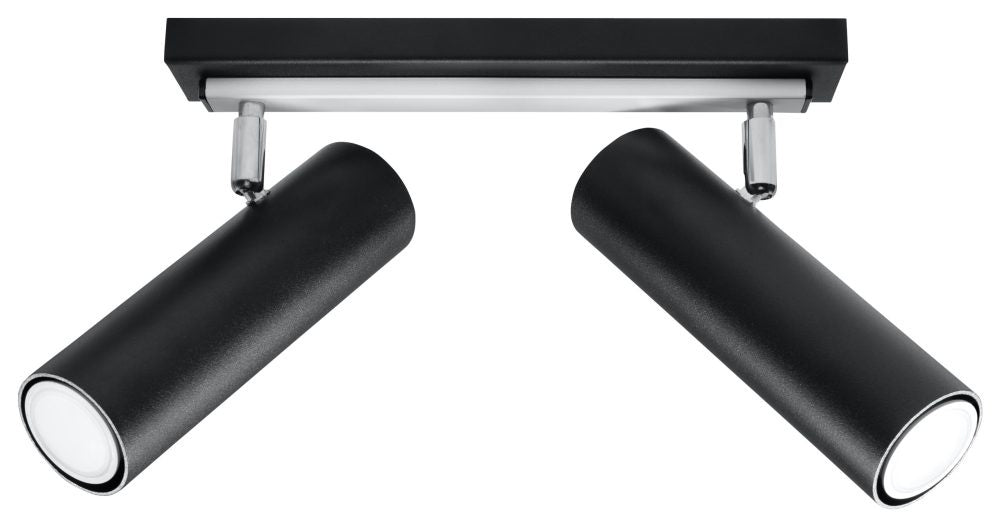 LED Plafondspot zwart zilver DIREZIONE - 2 x GU10 aansluiting