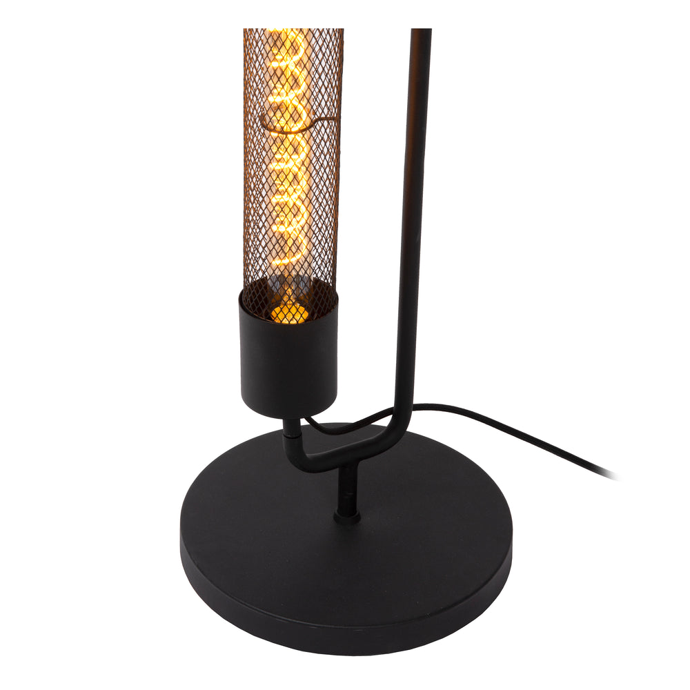 Lampadaire Lucide CALIXT, 2x douilles E27, 220-240V, dimmable, Métal noir, design moderne, IP20, hauteur 1300mm