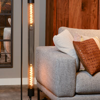 Lucide CALIXT floor lamp, 2xE27 sockets, 220-240V, dimmable, Black metal, modern design, IP20, 1300mm height