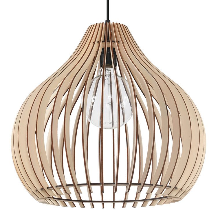 LED Hanglamp hout APRILLA - 1 x E27 aansluiting 