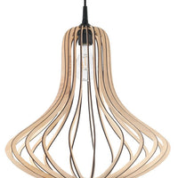 LED Hanglamp hout ELZA - 1 x E27 aansluiting 