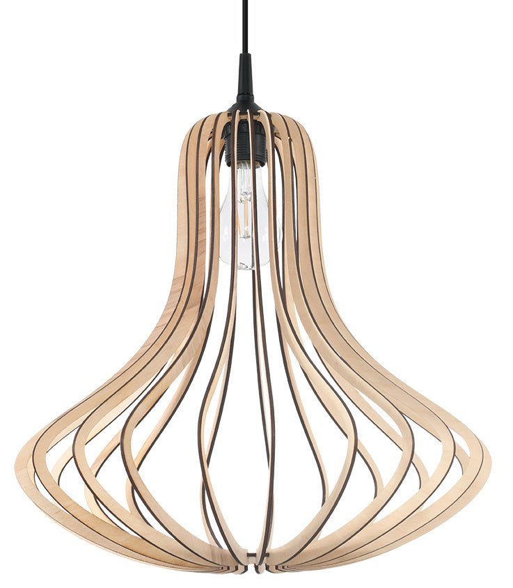 LED Hanglamp hout ELZA - 1 x E27 aansluiting 