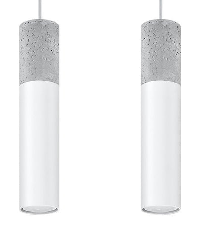 Sollux Lighting Borgio 2 LED hanglamp wit beton 2 GU10 40W