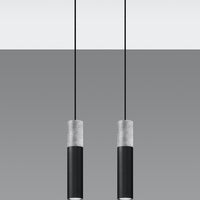 LED Hanglamp zwart beton BORGIO - 2 x GU10 aansluiting