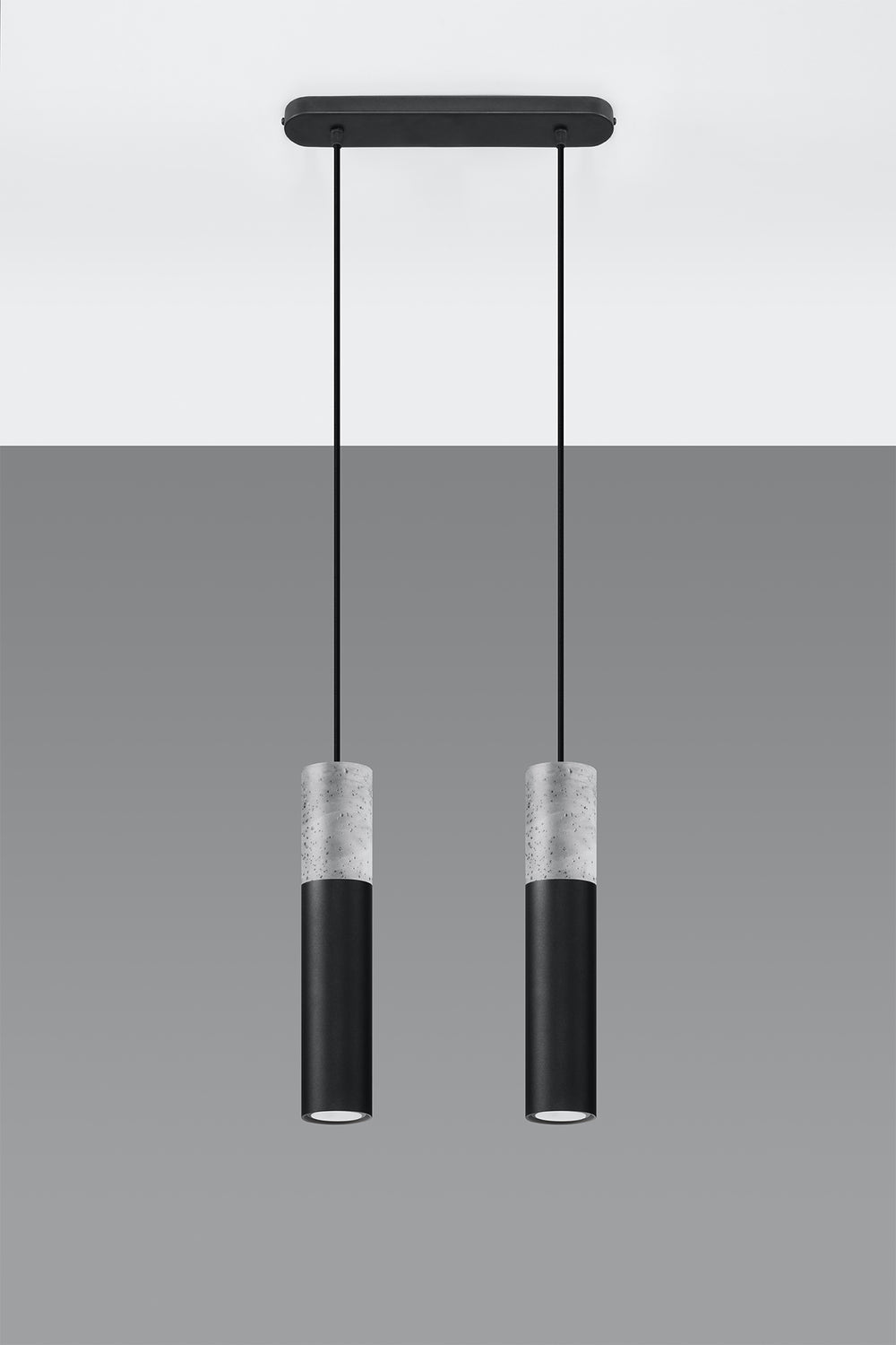 LED Hanglamp zwart beton BORGIO - 2 x GU10 aansluiting