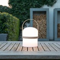 Lucide JOE rechargeable LED table lamp IP44 White, 3W dim to warm 2800K-3200K, USB charging, indoor outdoor use