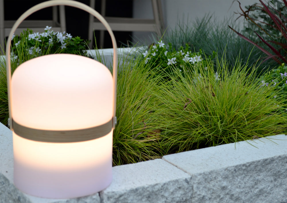 Lampada da tavolo a LED ricaricabile Lucide JOE IP44 Bianca, 3W dim to warm 2800K-3200K, ricarica USB, uso interno ed esterno