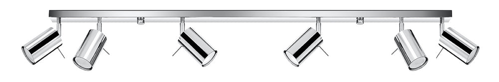 LED Plafondspot chrome RING - 6 x GU10 aansluiting