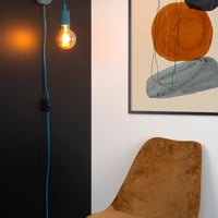 Lucide POLA Kinder-Wandleuchte, 1xE27 Fassung, Blaue Ausführung, Modernes rundes Design, 220-240V, IP20