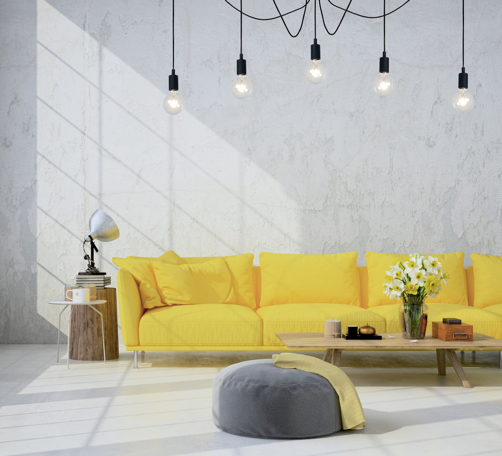 Lucide FIX modern hanging lamp, 5xE27 sockets, Black metal, round design, adjustable height, IP20