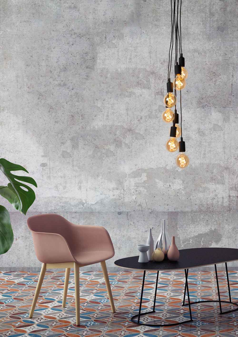 Lucide FIX moderne hanglamp, 7xE27 fittingen, Zwart rond metalen design, verstelbare hoogte, IP20, 220-240V