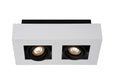 Lucide XIRAX LED loftspot, 2x5W GU10, dim to warm 2200K-3000K, IP20, Hvid aluminium