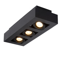 Lucide XIRAX LED loftspot, 3x5W GU10, dim to warm 2200K-3000K, IP20, Sand Black aluminium