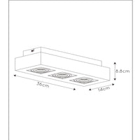 Lucide XIRAX LED loftspot, 3x5W GU10, dim to warm 2200K-3000K, IP20, Sand Black aluminium