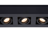 Lucide XIRAX LED loftspot, 3x5W GU10, dim to warm 2200K-3000K, IP20, Sand Black aluminium