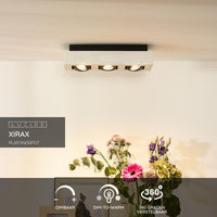 Lucide XIRAX LED plafondspot, 3x5W GU10, dim to warm 2200K-3000K, IP20, Wit aluminium