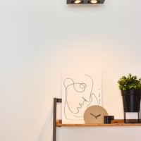 Lucide XIRAX foco de techo LED 4x5W GU10 regulable de cálido 2200K-3000K Aluminio negro cuadrado moderno IP20