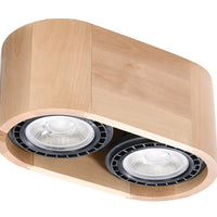 Plafondspot BASIC 2 natuurlijk hout