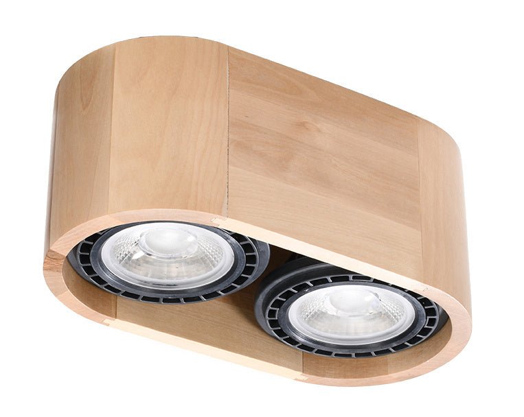 Plafondspot BASIC 2 natuurlijk hout
