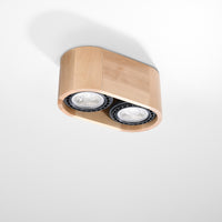 Plafondspot BASIC 2 natuurlijk hout