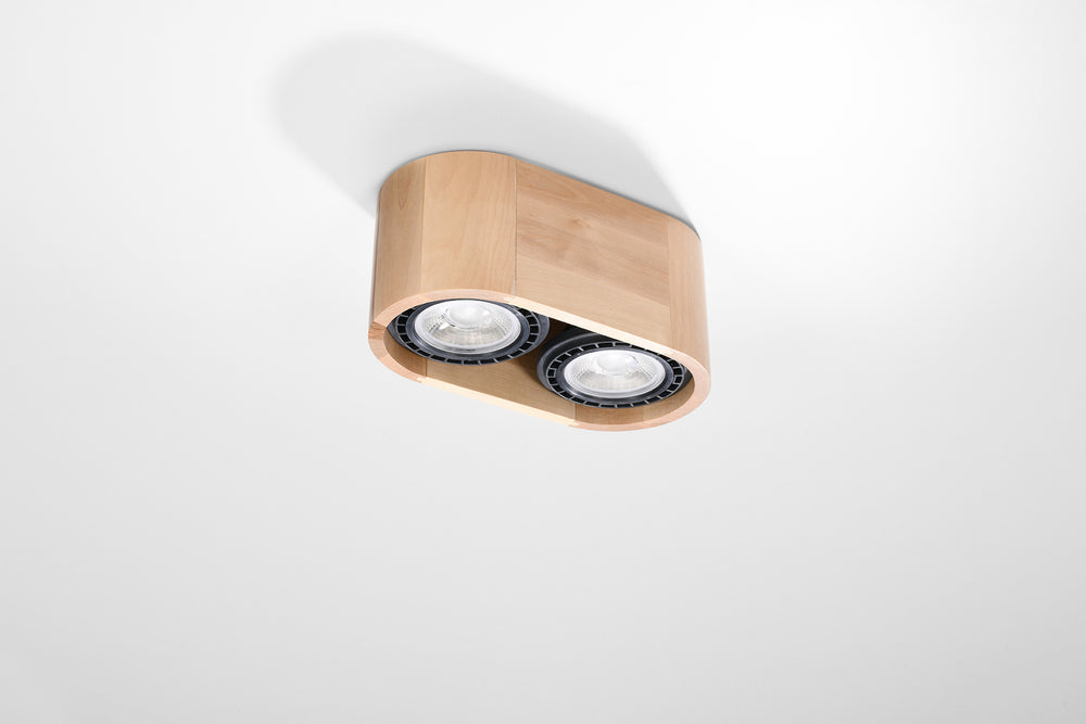 Plafondspot BASIC 2 natuurlijk hout