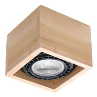 Plafondspot QUATRO 1 natuurlijk hout