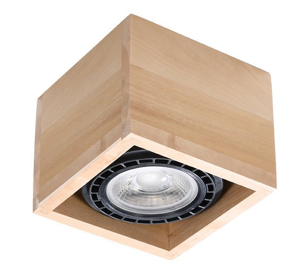 Plafondspot QUATRO 1 natuurlijk hout