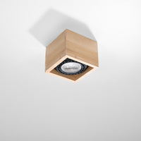 Plafondspot QUATRO 1 natuurlijk hout