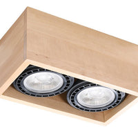 Plafondspot QUATRO 2 natuurlijk hout