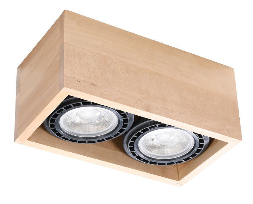 Plafondspot QUATRO 2 natuurlijk hout
