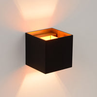 Lucide XIO LED Wandleuchte dimmbar G9 1x4W 2700K verstellbarer Abstrahlwinkel Schwarz modernes quadratisches Design