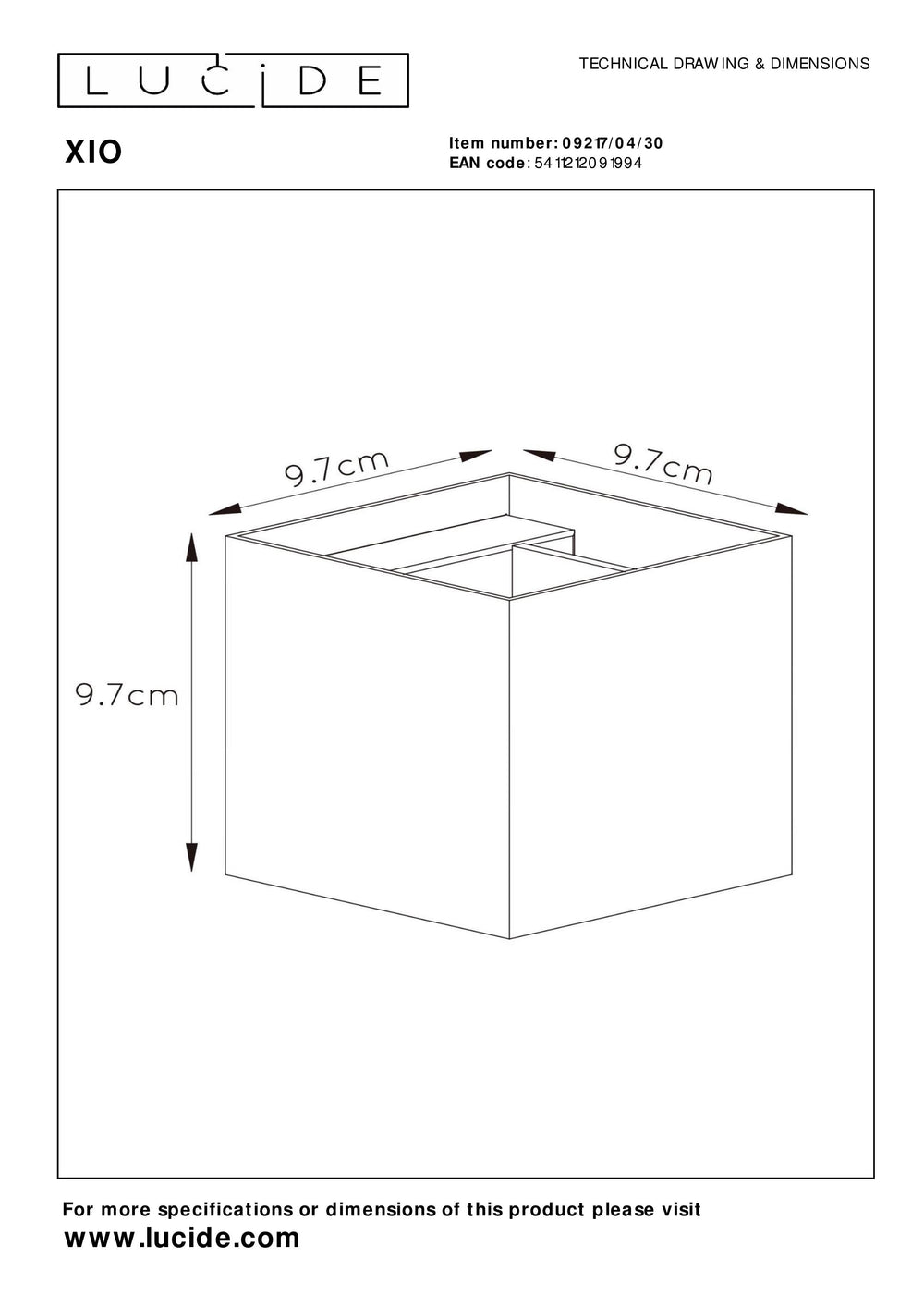Lucide XIO LED Wandleuchte dimmbar G9 1x4W 2700K verstellbarer Abstrahlwinkel Schwarz modernes quadratisches Design