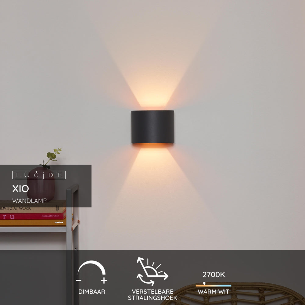 Lucide XIO LED wall lamp, dimmable G9 3.5W 2700K, adjustable beam angle, Dark Grey modern aluminum