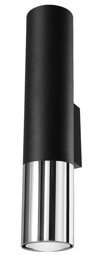 LED Wandlamp zwart chrome LOOPEZ - 1 x GU10 aansluiting